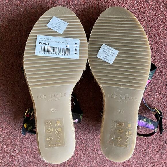 NWT Ted Baker London Cardone Floral Print Espadrille Wedge Sandal - Picture 11 of 11